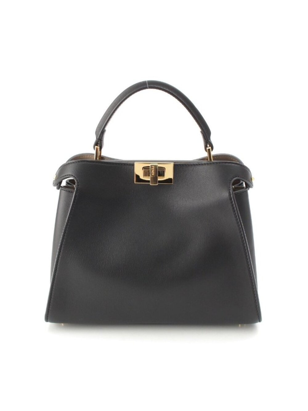 Fendi Peekaboo Essential Leather 2-Way Shoulder Handbag Black